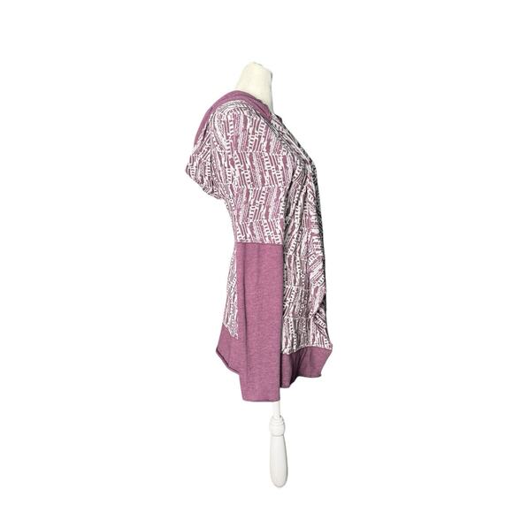 Prana Womens Medium Graceful Wrap Organic Cotton Rich Fuchsia Hoodie Cardigan - Picture 3 of 11